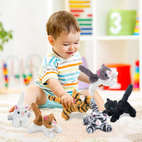 PASSIONFRUIT Plush Stuffed Toy Cat Set – Set of 6 Stuffed Toys for Kids – 6 Inches Long – Bright & Vibrant Colors – Soft Toy Set for Boys & Girls...