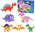 FLYINGSEEDS 6 Packs Dinosaur Wooden Shaped Jigsaw Puzzles for Toddlers Ages 1 2 3, Level-up Puzzles for Beginner, Montessori Learning Toys Prescho...