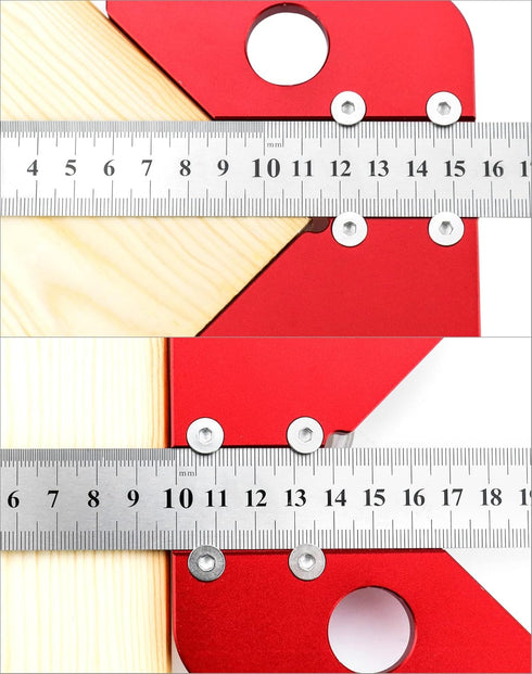 QWORK Center Scribe Gauge, Aluminum Center Finder Ruler, 45/90° Liner & Circle Center Scribe Marker Center Measuring Tool with Detachable Ruler...