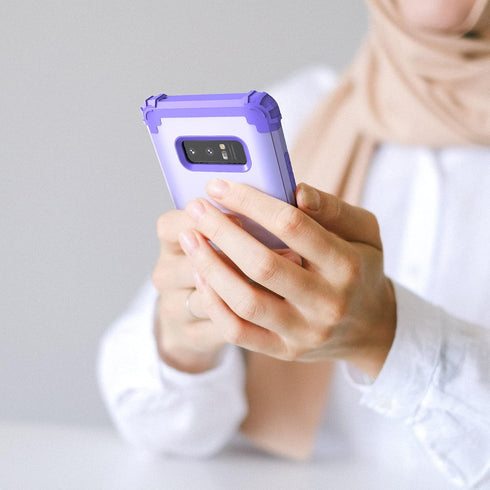 IDweel for Galaxy Note 8 Case, Note 8 Case Purple for Women Girls, 3 in 1 Shockproof Slim Hybrid Heavy Duty Protection Hard PC Cover Soft Silicone...
