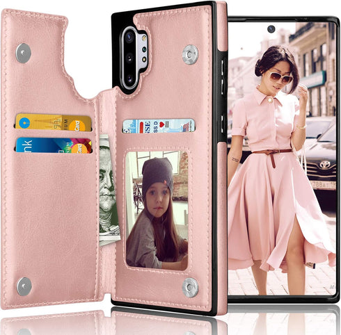 Tekcoo Galaxy Note 10 Plus Wallet Case, Minimalist Luxury PU Leather ID Cash Credit Card Holder Slots Magnetic Closure Kickstand Folio Flip Slim P...