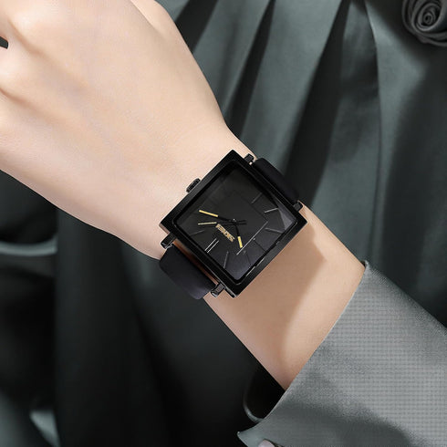 Minimalist Square Watches for Women, Waterproof Womens Leather Watch, Analog Women's Wrist Watches Quartz Ladies Watches for Small Wrists Thin Wat...