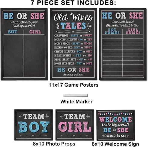 Katie Doodle - Gender Reveal Decorations Kit - Interactive Party Games & Decor...
