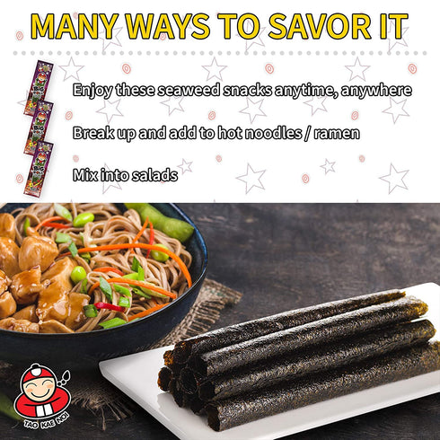 Big Roll Grilled Seaweed Snacks by Tao Kae Noi, BBQ Flavor Grilled Seaweed Rolls, Healthy Nori Sheet Rolls for Kids and Adults, Nori Snacks, 6 pac...