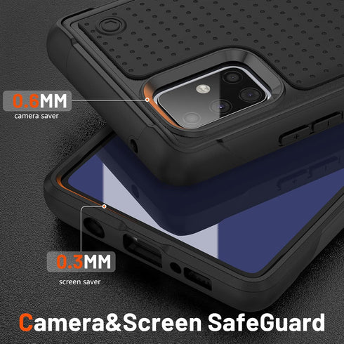 Jeylly for Samsung Galaxy A71 5G Case, Galaxy A71 5G Phone Case with Screen Protector, Heavy Duty Shockproof Drop Proof Slim Fit Women Men Protect...