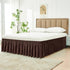 Biscaynebay Wrap Around Bed Skirts for Queen Beds 15" Drop, Brown Adjustable Elastic Dust Ruffles Easy Fit Wrinkle & Fade Resistant Silky Luxuriou...