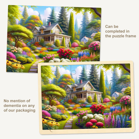 Dementia Puzzles for Seniors, 24 Piece Serene Garden Jigsaw Puzzle for Adults, Cognitive Activities and Games for Elderly with Alzheimer’s...