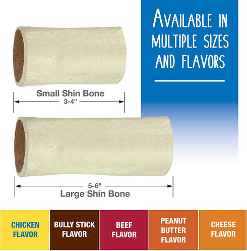 Cadet Double Stuffed Shin Bone - Highly Digestible, High Protein, Long-Lasting Dog Chew Bone for Aggressive Chewers, Supports Dental Health, - Bac...