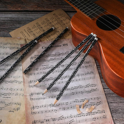 Chinco Music Pencils Music Note Pencil Music Pencils for Students Bulk Round Fun Pencils Woodcase with Eraser for Students Kids Party Favors Class...