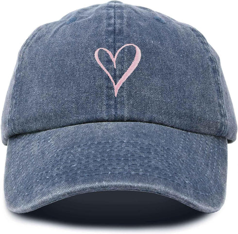 Hand Drawn Heart Hat Womens Embroidered Baseball Cap...