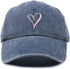 Hand Drawn Heart Hat Womens Embroidered Baseball Cap...