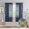 Jubilantex Butterfly Sheer Curtains Navy Blue Drapery with Gold Print Pattern 63 Inch Long, Kids Nursery Bedroom Voile Linen Textured Curtain Rod ...