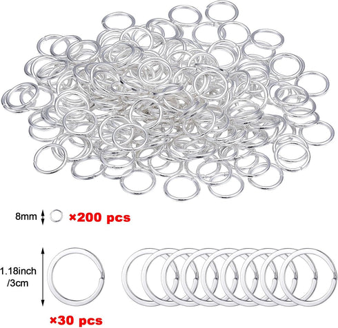 259 Pieces Inspirational Motivational Keychains Charms Bulk Keychains Inspirational Words Charms with Open Jump Rings Key Rings for Various DIY Ne...