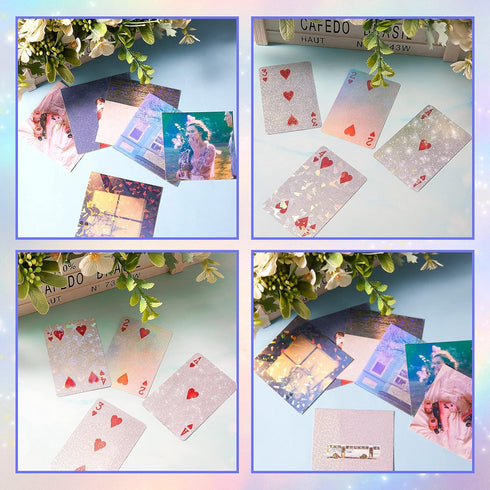 36 Sheets Self-Adhesive Paper Holographic Transparent Paper A4 Waterproof Self-Adhesive Transparent Film 11.7 x 8.3 Inches (Gem, Point, Colorful, ...