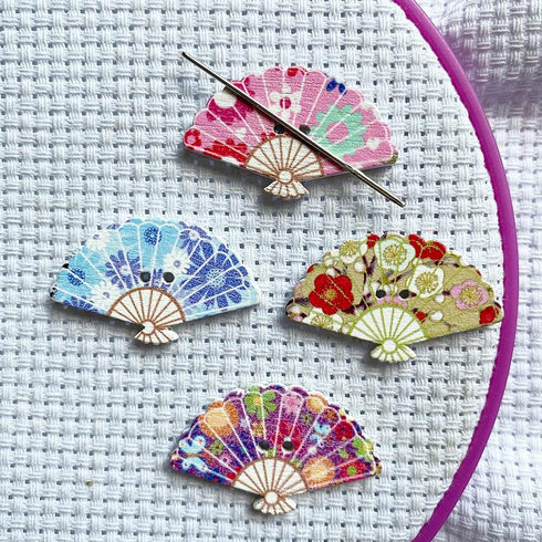 4 Pieces Fan Needle Minders, Magnetic Needle Nanny, Cross Stitch Embroidery Needlework Accessories...
