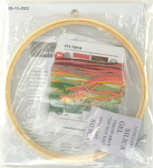 Dimensions 72-76916 Cat Planter Embroidery Needlepoint Kit for Beginners, 6" D, Multicolor, 5pcs...