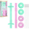 Giftty Teething Tube with Safety Shield Baby Hollow Teether Sensory Toys Gum Massager, Food-Grade Silicone for Infant 3-12 Months Boys Girls, 1 Pa...