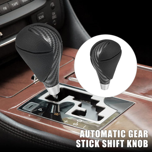 X AUTOHAUX Car Auto Automatic Gear Stick Shift Knob for Lexus ES350 2007-2015 GS450h 2007-2011 for Lexus RX450h Black Faux Leather Carbon Fiber Pa...