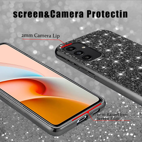 Compatible with Samsung A15 Case Glitter Shockproof, Samsung Galaxy A15 5g Phone Case Bling Sparkly TPU and PC Silicone Shiny Girl Women Thin Prot...