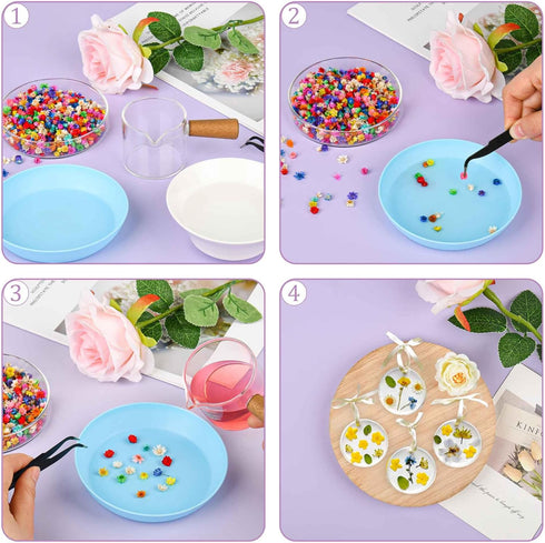 300+Pcs Small Dried Flowers for Crafts with Tweezer - Colorful Real Natural Mini Dried Flowers for Resin, Tiny Dried Pressed Flowers for DIY Jewel...