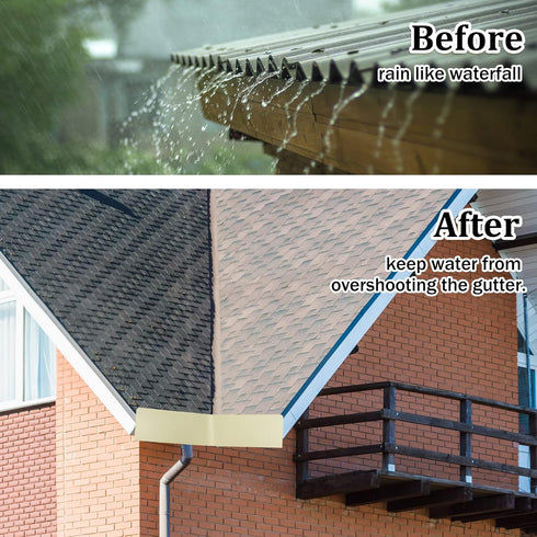Yexiya 2 Pcs Rain Gutter Valley Splash Guards Downspout Diverter Roof Rain Diverter Roofing Gutter Guards with 20 Pcs Matching Gutter Screws Gutte...