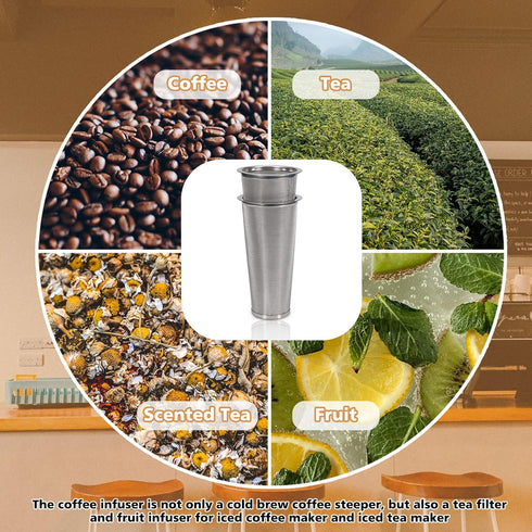 2pcs Cold Brew Filter - Cold Brew Coffee Filter for 64oz Wide Mouth Mason Jar Cold Brew Coffee Maker Pitcher, 304 Stainless Steel Mesh Cold Brew S...
