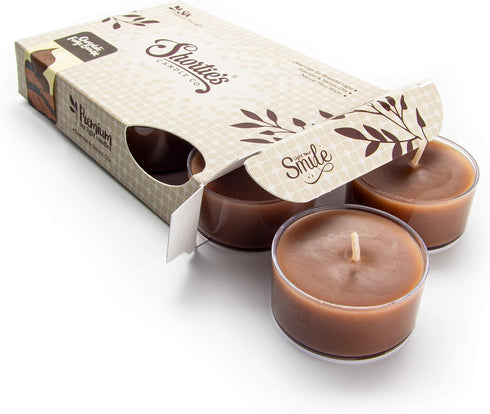 Chocolate Fudge Brownie Premium Tealight Candles - Highly Scented with Essential & Natural Oils - 6 Brown Tea Lights - Beautiful Candlelight - Mad...