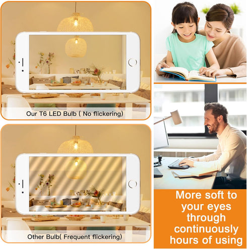 Mlambert 12 Pack Dimmable T6 LED Bulbs,4W Equal 40W e12 Candelabra Bulb 2200K,Clear 4W E12 Edison Bulb for Chandelier,Light Bulb E12 Candelabra Bu...