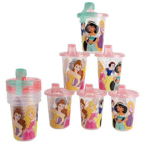 The First Years Take & Toss Disney Princess Sippy Cups - Reusable Toddlers Cups with Lids - Kids Party Pack with 2 Travel Caps - 10 Oz - 10 Count...