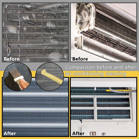 5 Piece Air Conditioner Fin Cleaner Set: Includes 3 Fin Straightening Combs and 2 Coil Cleaning Brushes - Perfect for Air Conditioner, Refrigerato...