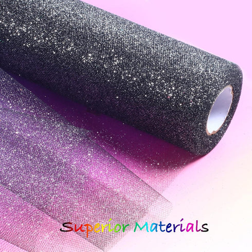 Sparkling Tulle Rolls, 15” by 30 Yards (90FT) Glitter Tulle Spool Ribbon Fabric for Wedding Birthday Bridal Shower Tutu Skirt Party Gift Wrapping(...
