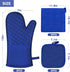 6 Pcs Oven Mitts and Pot Holders, 500? Heat Resistant Oven Mitts with Kitchen Towels Soft Cotton Lining and Non-Slip Silicone Surface Safe for Bak...
