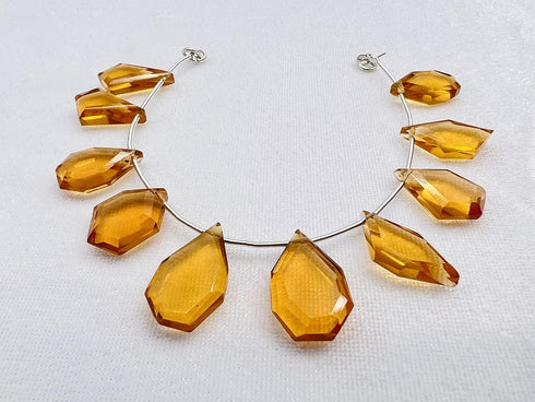 1 Strand Citrine Quartz 10 Pcs Beads Size 4x17-6x20mm Fancy Shape Cut Faceted Beads for Jewellery Making, Beading & Craft Supplies KCRAFTS-RK_k11...