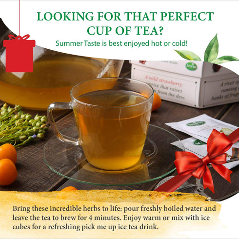 ACORUS Summer Taste Tea Set - Natural Assorted Tea Hamper Box Gift Set, Large Selection Box 60 Teas Bags, 6 Fruit and Berry Flavour Sampler, Perfe...