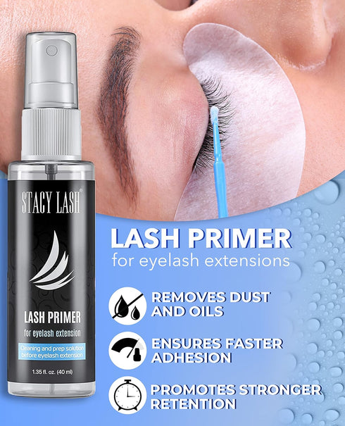 Eyelash Extension Primer/Cleanser (1.35fl.oz/40ml) Stacy Lash/Protein Oil Remover/Increase Adhesive Bonding Power Retention/Pretreatment for Indiv...