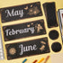 Gueevin 60 Pcs Industrial Chic Months of the Year Bulletin Board Set Holiday Monthly Headliners Employee of the Month Sign 12 Seasonal Monthly Hea...