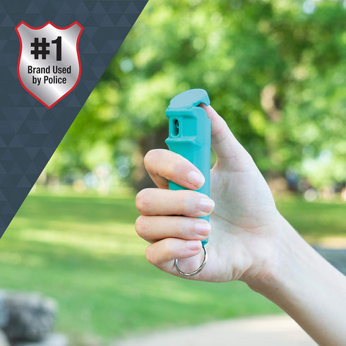 SABRE Pepper Spray with Fast Flip Top, Maximum Police Strength OC Spray, Key Ring for Easy Carry and Fast Access, Finger Grip for More Accurate an...