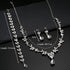 FIBO STEEL Jewelry Set Rhinestone Earrings Necklace Bracelet Set for Bride Bridesmaid Wedding Prom Costume Party Jewelry...