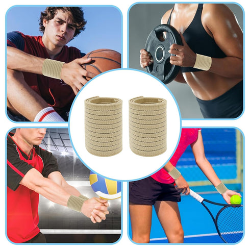 2 PCS Elastic Wrist Support Band Wrap Breathable Wrist Brace Adjustable Wrist Straps Support Relieves Wrist Pain Arthritis Tendonitis Sports Use f...