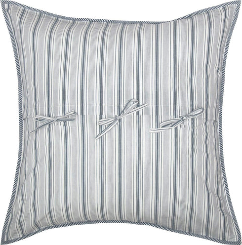 VHC Brands Sawyer Mill™ Blue Farmhouse Decorative Patchwork Hand Quilted Throw Pillow Cushion Cover Cotton Euro Sham 26x26 Bedding Accessory...