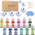 Bath Bomb Mold Kit 12 Pieces with 12 Soap Colorant, Shrink Wrap Bags - Liquid Food Grade Skin Safe Bath Bomb Dye for Making DIY Bath Bombs Supplie...