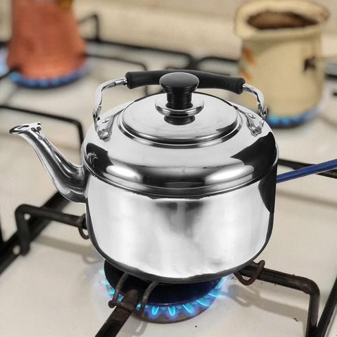 Alipis Stovetop Tea Kettle, 4L Stainless Steel Whistling Water Kettle with Cool Handle, Stove Top Household Water Boiler Water Pot for Home, Kitch...