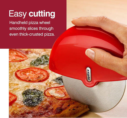 Zyliss Pizza Wheel - Handheld Pizza Cutter with Removable Blade - Plastic Pizza Cutter with Stainless Steel Blade - Kitchen Tool and Gadget for Ri...