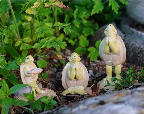 Top Collection Miniature Fairy Garden & Terrarium Yoga Turtle in Seated Namaste Pose Statue, Small...