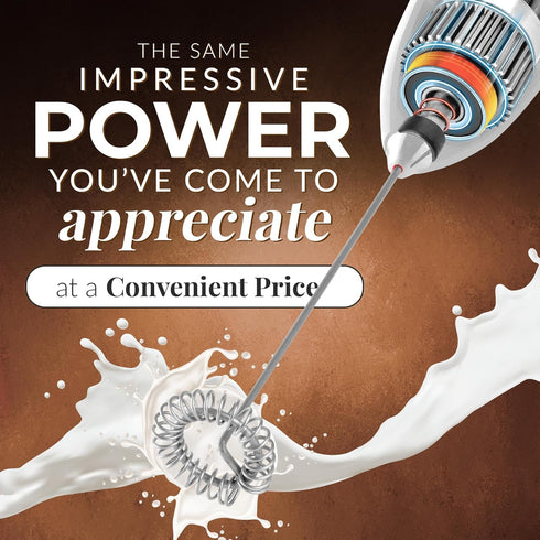 Zulay Kitchen Powerful Milk Frother Wand - Mini Milk Frother Handheld Stainless Steel - Battery Operated Drink Mixer for Coffee, Lattes, Cappuccin...