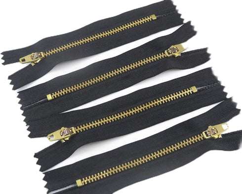 YAKA 20pcs Jeans Zippers Black Zippers Brass Black 4 inch...