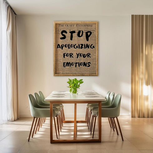 Posterizer 1 pcs-Retro Dictionary print-Stop apologizing for your emotions-Quotes and Poems-Motivational & Inspirational Art-Decor for Home & Offi...