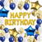 Birthday Decorations Royal blue Gold – Glabby Happy birthday Balloon Foil Banner for Boys Men Bday Party Decor Supplies (Navy Blue)...