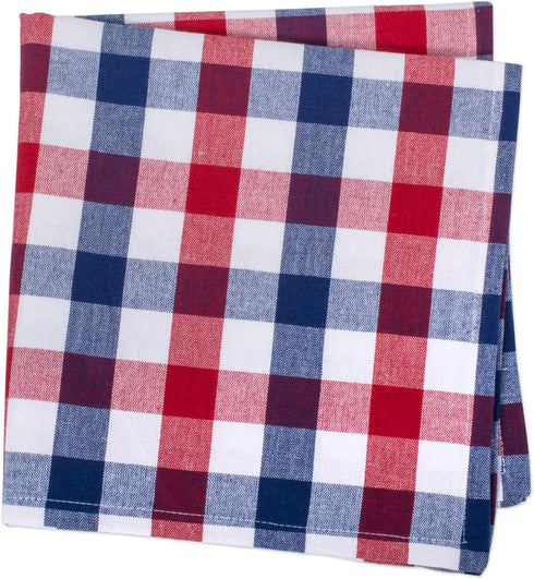 DII 4th of July Tabletop Collection, Napkin Set, Red, White & Blue Check, 6 Piece...