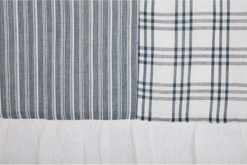 VHC Brands Sawyer Mill Blue Patchwork Farmhouse Kitchen Window Cotton Curtain Valance 19x60...